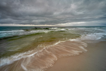 Baltic Sea, Chalupy Hel Peninsula on a cloudy day, Poland