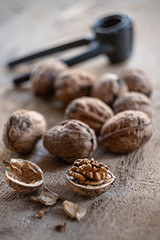 Couple of walnuts, and a nutcracker.