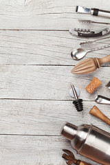 Cocktail utensils. Set of bar tools