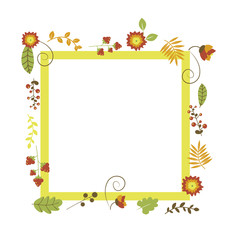 Autumn wreath vector illustration on white background