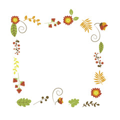 Autumn wreath vector illustration on white background