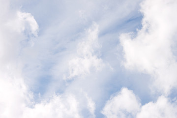 Bright blue sky with white clouds. Blank for design