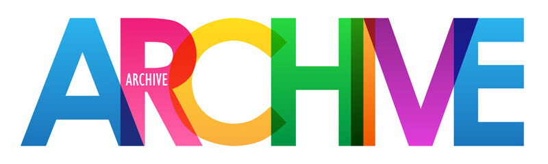 ARCHIVE rainbow vector typography banner