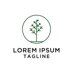Wood Tree Logo Design Template