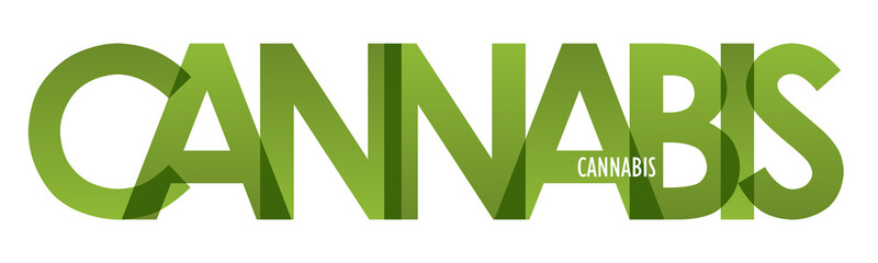 CANNABIS colorful vector typography banner