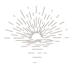 Sunburst thin line vector illustration
