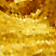 Abstract gold shiny concentric mosaic vector background.