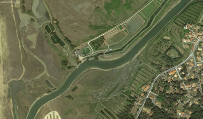 coast, streets and infrastructure of Bretigny-sur-Orge from a bird's eye view 2019