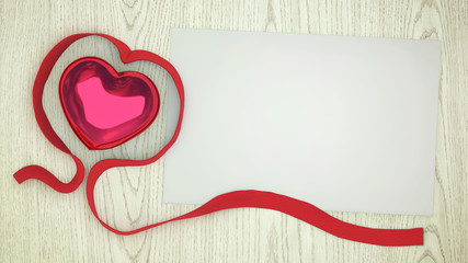 Heart card ribbon