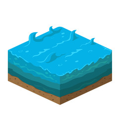 Soil layers vector isometric image