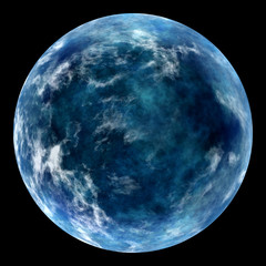 planet sphere globe on black background