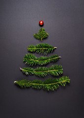 Christmas greeting card with decorative fir