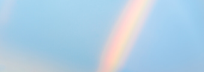 Rainbow and blue sky panorama