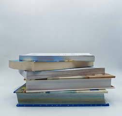 Stack of books isolated on white background