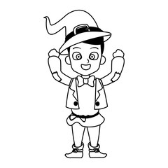little boy with magician costume character
