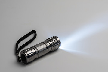 LED flashlight on a white background	