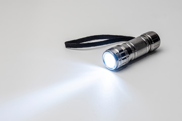 LED flashlight on a white background	