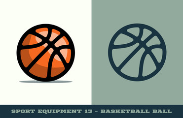 Vector basketball ball icon. Game equipment. Professional sport, classic streetball ball for official competitions and tournaments. Isolated illustration