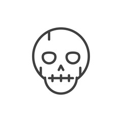 skull trick or treat happy halloween line style