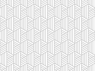 Abstract geometric pattern with stripes, lines. Seamless vector background. White and grey ornament. Simple lattice graphic design.