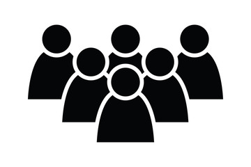6 people icon. Group of persons. Simplified human pictogram. Modern simple flat vector icon