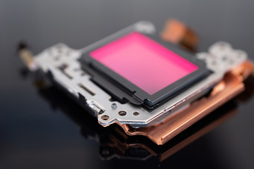 modern CMOS  camera Image sensor. digital dslr camera cmos sensor removed from camera.