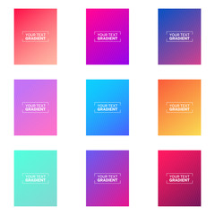 Colorful template banner set, modern and simple graphic vector. Trendy gradient flyer design
