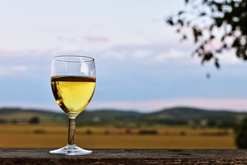 Ein Glas Weißwein am Abend