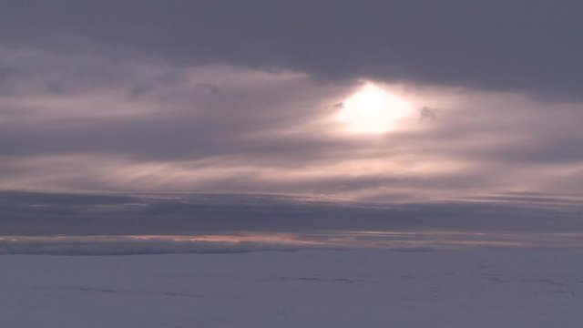 Wide, sunset over Greenland tundra