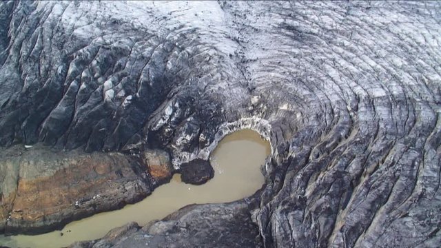 Helicopter point of view, remote Iceland landscape