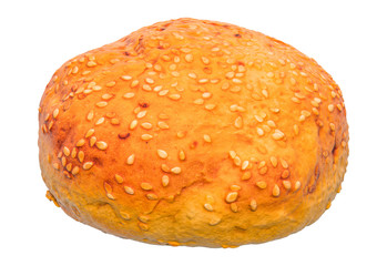 Hamburger bun with sesame, 3D rendering