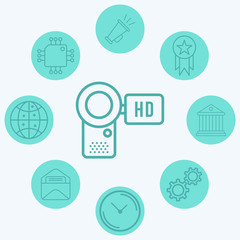 Camcorder vector icon sign symbol
