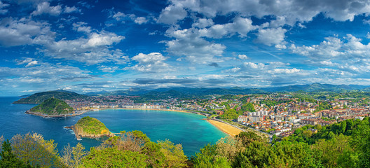 View on the beach of San Sebastian, Spain