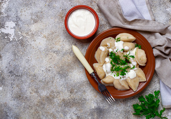 Dumplings with potatoes, Ukrainian dish