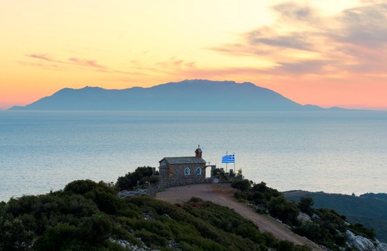 castle at sunset