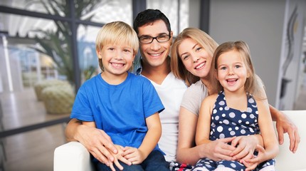 Beautiful smiling Lovely family indoors