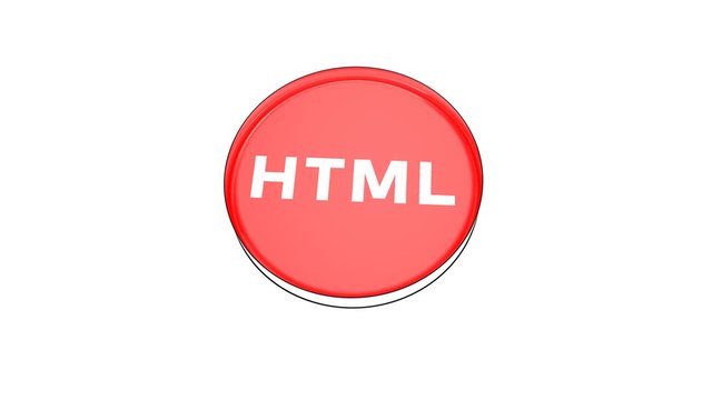 pushing big red button with word Html.