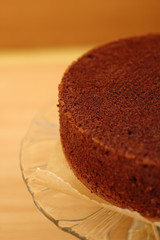 Cake ready for layering. Making Chocolate Layer Cake. Series.