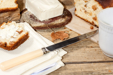 Barmbrack or bairin breac is a traditional Irish sweet yeast bread with grapes and raisins, often eaten with afternoon tea butter and traditionally served on Halloween.