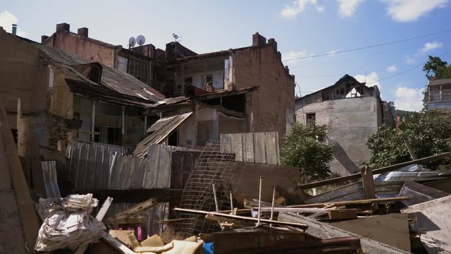 Ruined city. Ruins in the center of the city. Tbilisi, Georgia