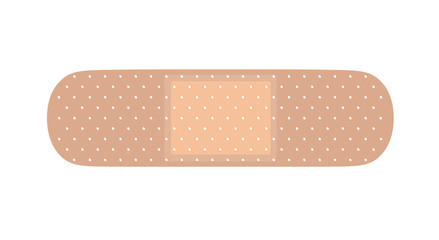 Medical adhesive bandage. Vector illustration on white isolated background.