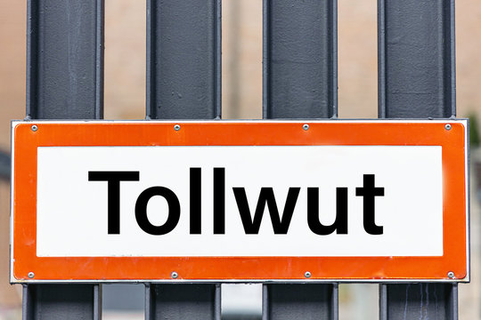 Hinweis Schild Tollwut