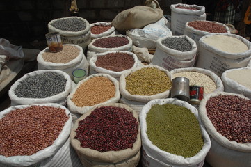 spices  and food in the market