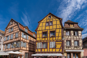 Colmar, France - 09 16 2019: Colorful facades in the little Venice