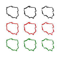 Mapa Polski - kontury