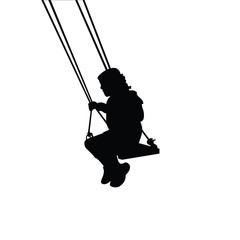 girl swinging silhouette vector