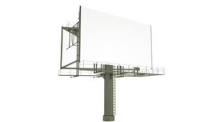 3d rendering blank billboard on white background