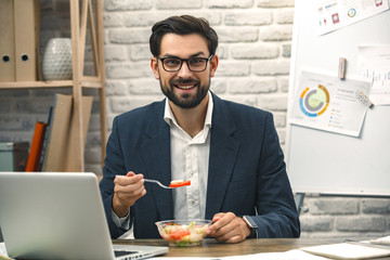 Business man middle aged working in the office