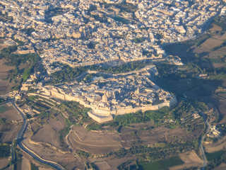 The ancient city of Mdina in Malta from the air