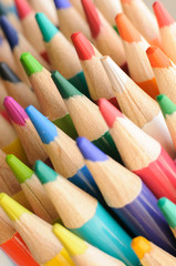 group of bright color pencils for drawing